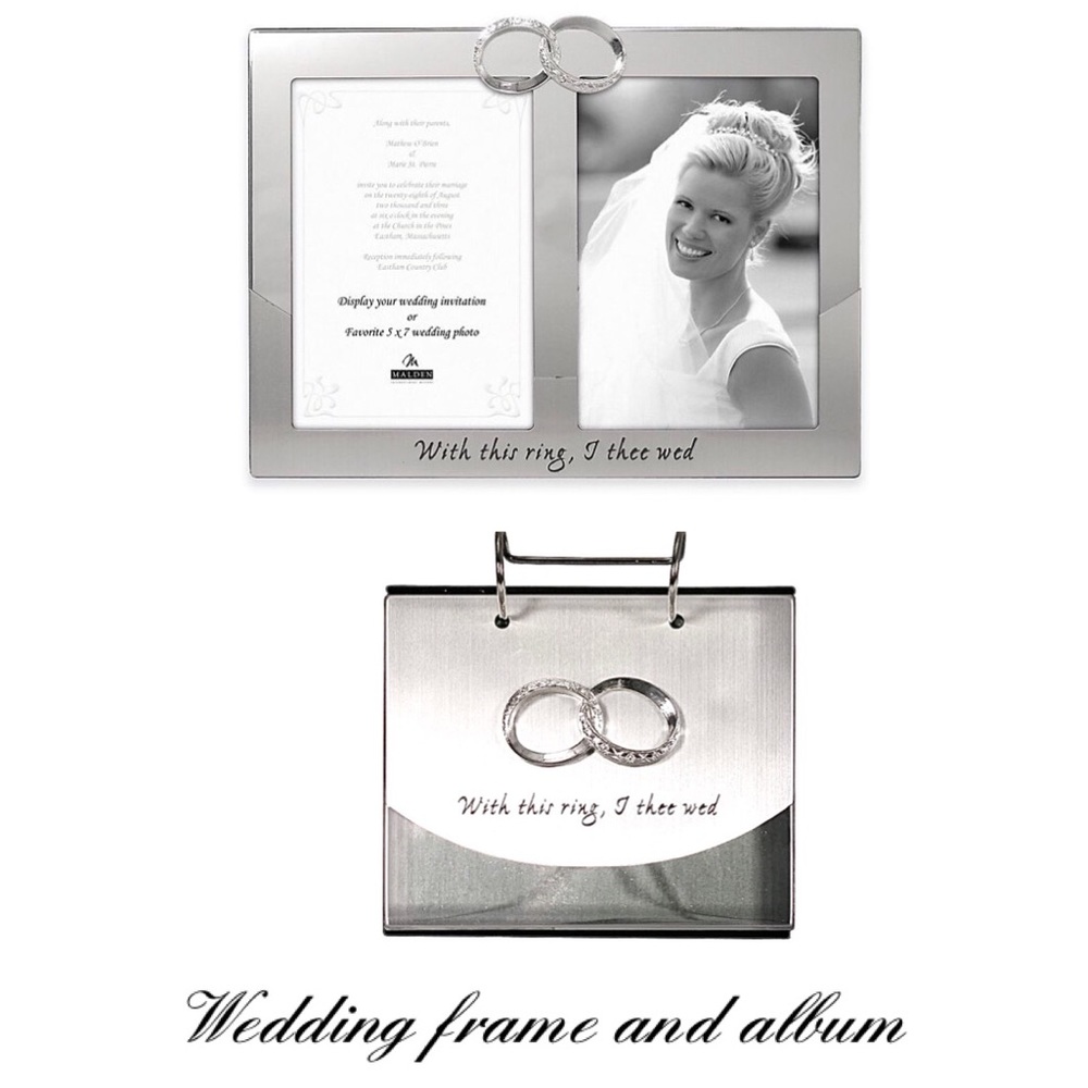 Malden “With This Ring” wedding flip photo album plus free frame gift set